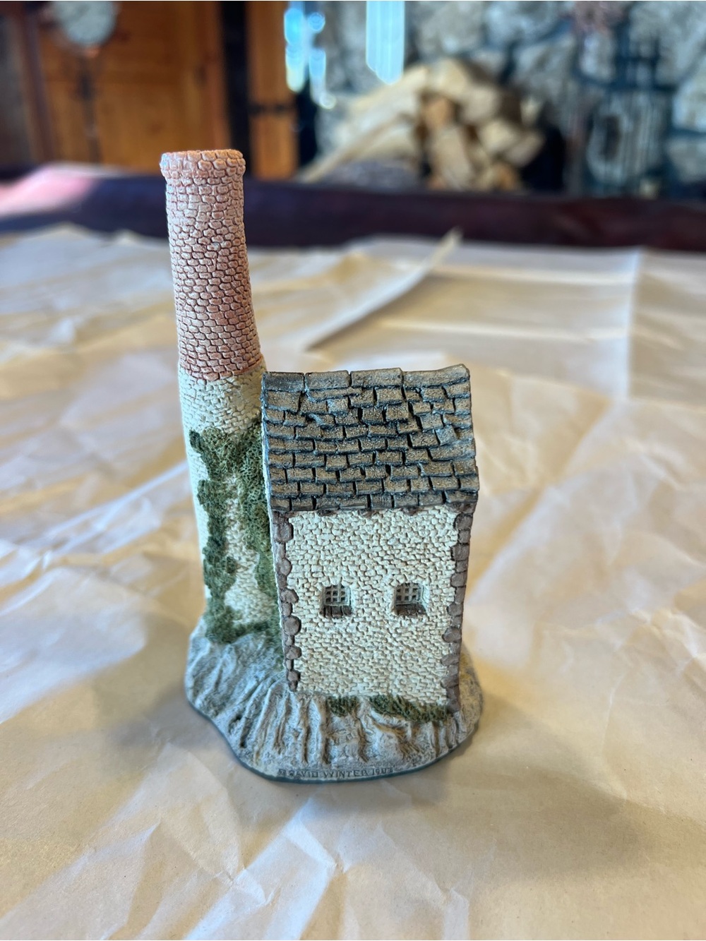 Cornish tin mine by David Winter Miniature Cottage with Pink Chimney